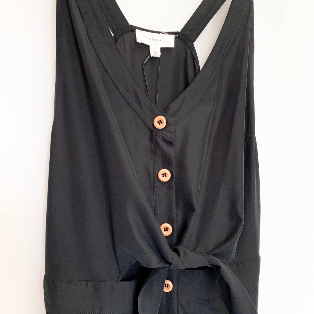 A Loves A Black Button Down Jumpsuit - Picture 4 of 10